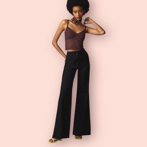 MAEVE Anthropologie Junie High-Rise Wide-Leg Flared Trousers